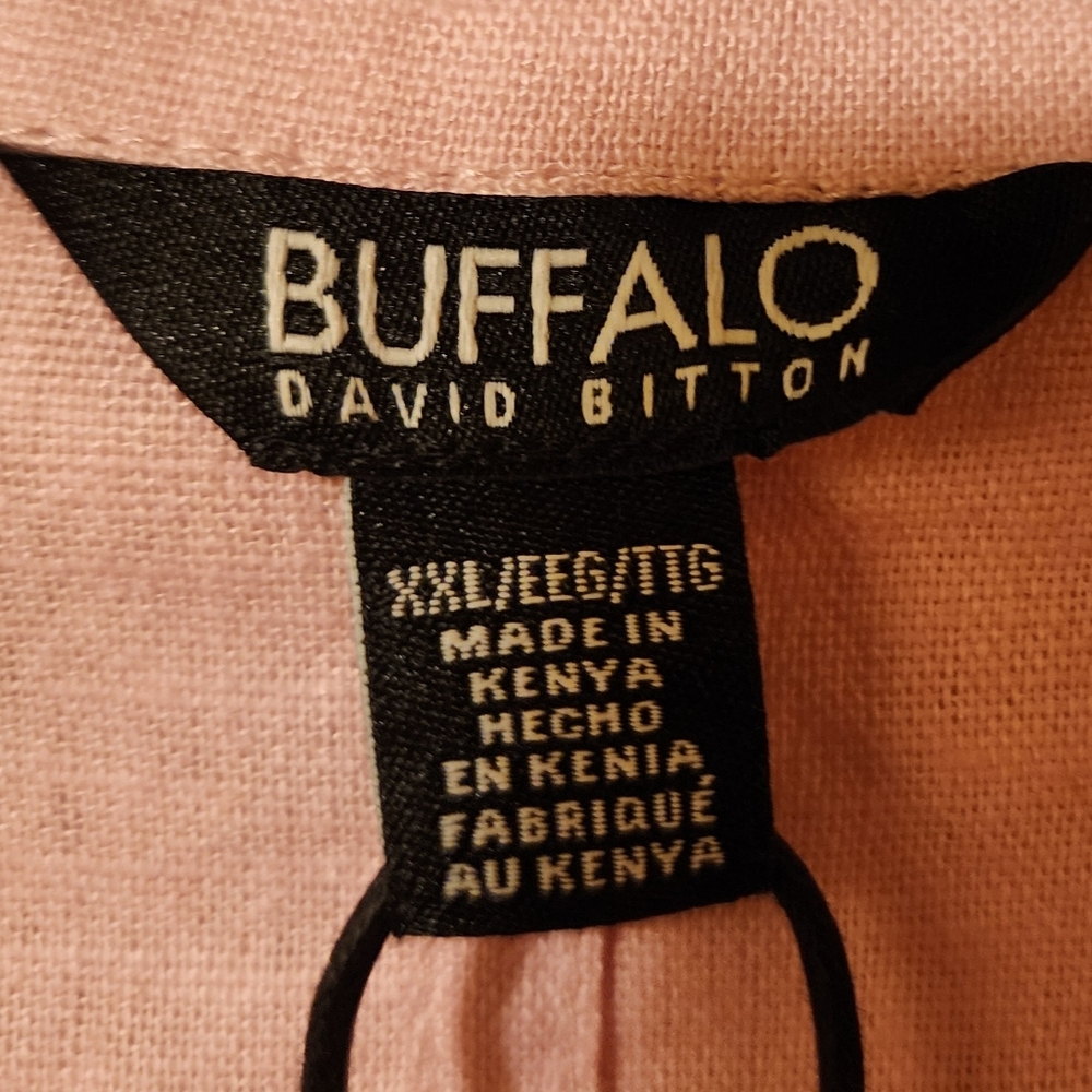 Buffalo David Bitton Light Pink Womans  Short Sleeve Shirt XXL. NWT. - Picture 2 of 6